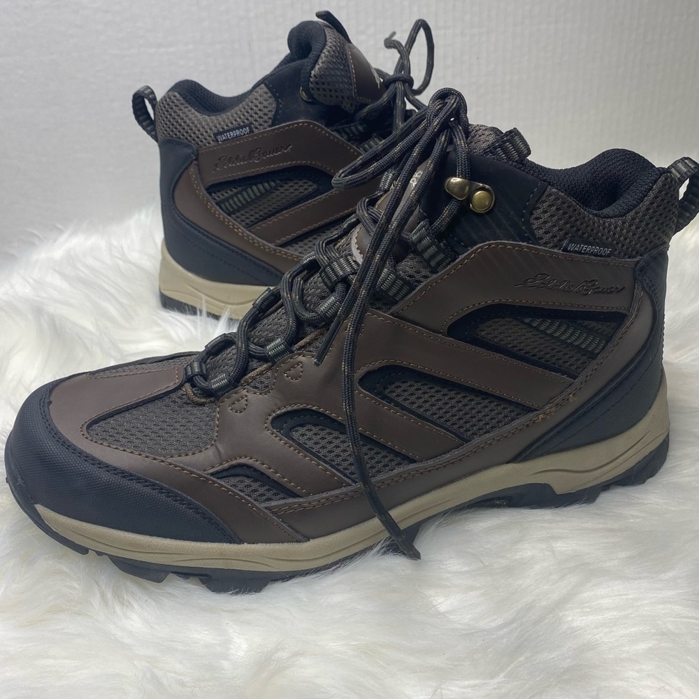 Eddie Bauer Graham Leather Hiking Boots brown size 10